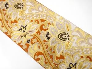 アンティーク　唐花模様織り出し袋帯（着用可）